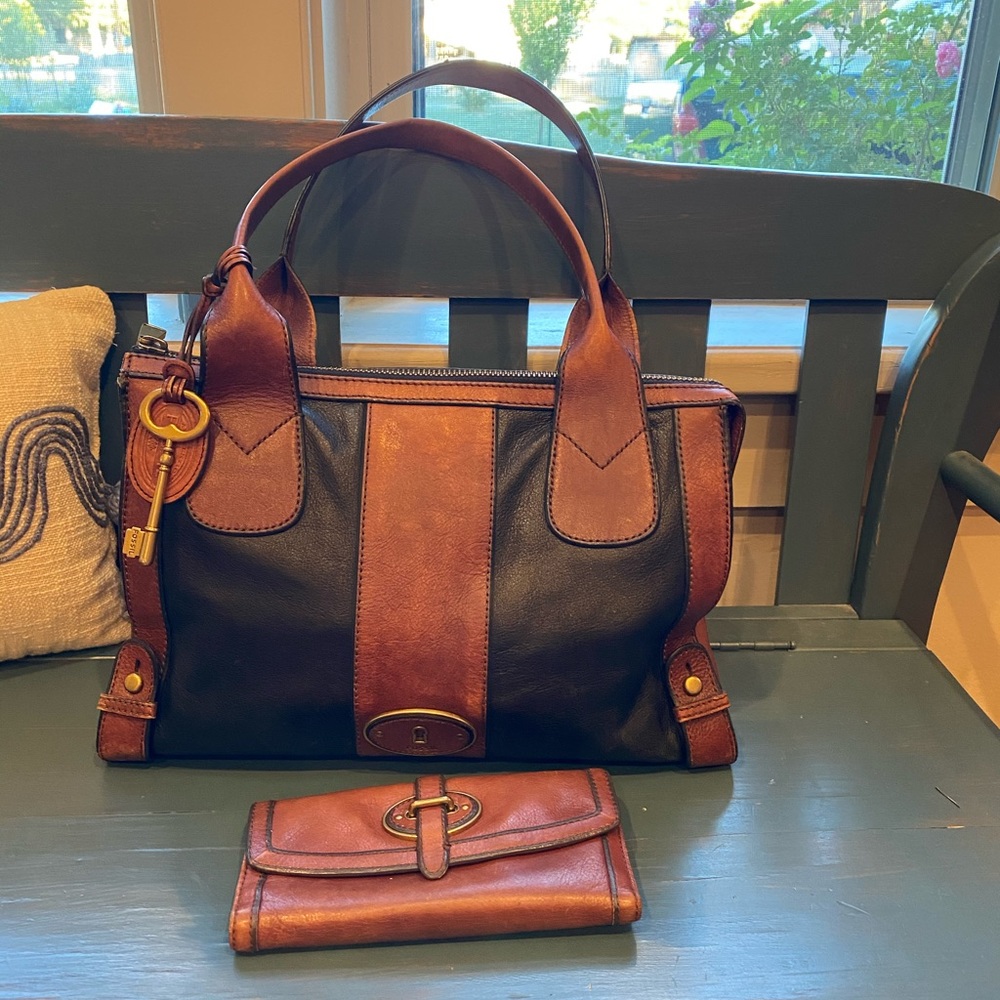 Vintage Fossil purse and matching wallet